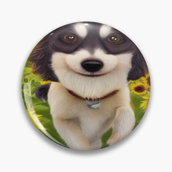 Item preview, Art of a psychodelic dog in a sunflower field designed and sold by TravelingOak.