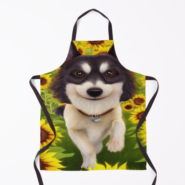 Item preview, Art of a psychodelic dog in a sunflower field designed and sold by TravelingOak.