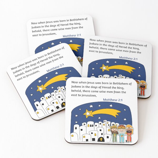 Item preview, Now when Jesus was born in Bethlehem of Judea in the days of Herod the King, behold, there came wise men from the east to Jerusalem..,Matthew 2:1, Christmas, Bethlehem,  designed and sold by VerseforWear.