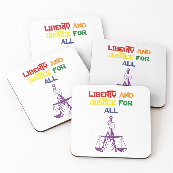 Item preview, Liberty And Justice For All Lady Justice Pride Colors designed and sold by RockBeeDesigns.