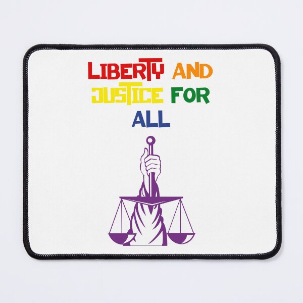 Item preview, Liberty And Justice For All Lady Justice Pride Colors designed and sold by RockBeeDesigns.