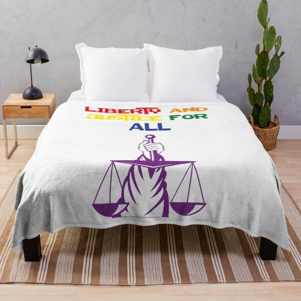 Item preview, Liberty And Justice For All Lady Justice Pride Colors designed and sold by RockBeeDesigns.