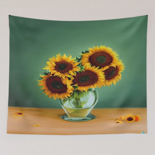 Item preview, Sunflowers in a vase designed and sold by TravelingOak.