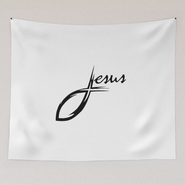 Item preview, Jesus and the Fish Black Symbol designed and sold by Rowena Jones.