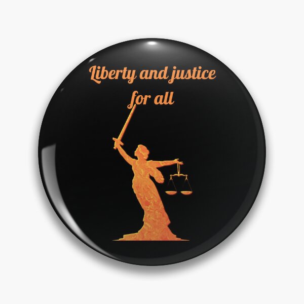 Item preview, Liberty And Justice For All Lady Justice Orange designed and sold by RockBeeDesigns.