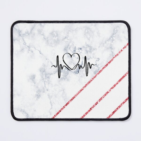 Item preview, Grey Marble Heartbeat Pattern Pink Glitter Wallpaper designed and sold by Jolly-Yosei.
