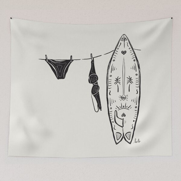 Item preview, Bikini and Surfboard Summer Beach Surfingtime and Love designed and sold by wavveandsalt.