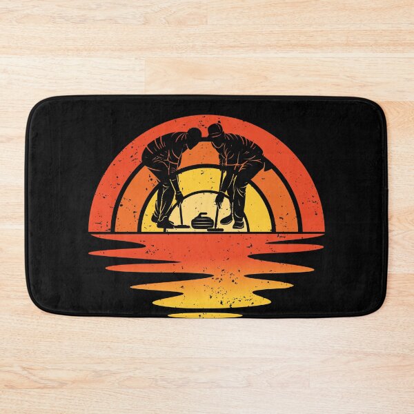 Item preview, Retro Vintage Sunset Curling Player Coach Winter Sports designed and sold by rifatart.