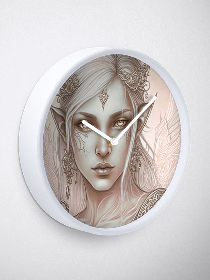 Alternate view of Pink Elf Princess Clock