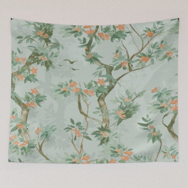 Item preview, French Provincial Charm - Sweetbrier Trail Flowers Folia Duck Egg designed and sold by WearWolfDesigns.