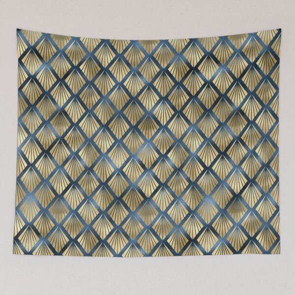 Item preview, Gold and Navy Fan Graphic Design designed and sold by BraveNewDesigns.