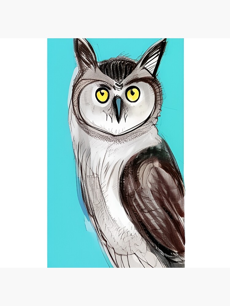 Painted A Cat And An Owl Art Poster For Sale By Aidesignsai Redbubble