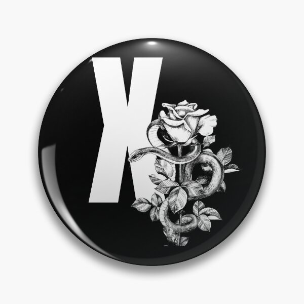 Item preview, X Botanical Monogram. Peony snake floral letter designed and sold by Emotionsy.