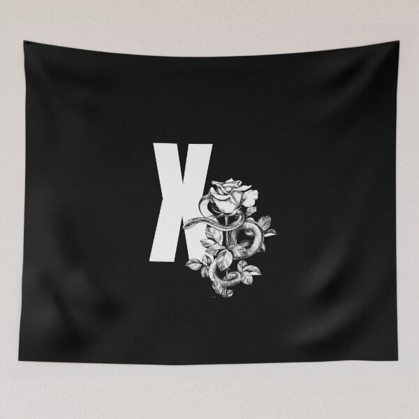 Item preview, X Botanical Monogram. Peony snake floral letter designed and sold by Emotionsy.