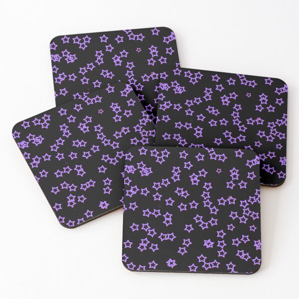 Item preview, Purple stars on black background digital design  designed and sold by WorldOfWendyArt.