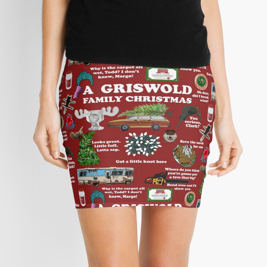 Christmas Vacation Collage Mini Skirt