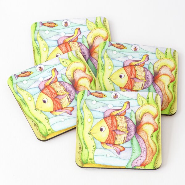 Item preview, Hand Painted Watercolor Fairy Fish and prawn designed and sold by Sunflower-7.