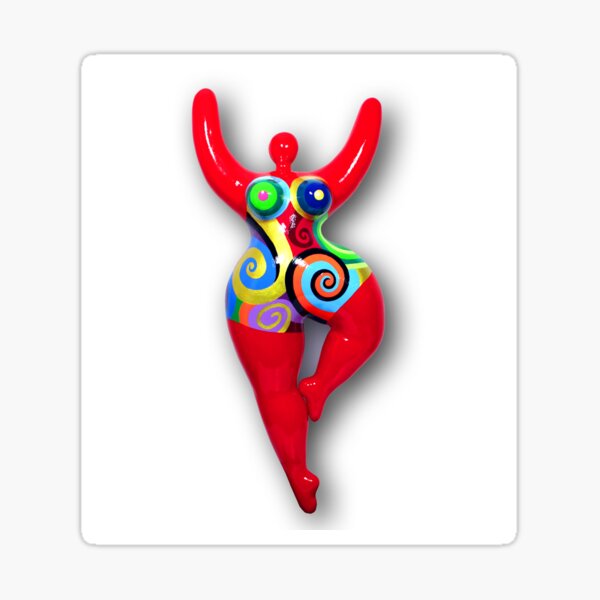 red Nana spirals, copyright by Biriney - tribute to Niki de Saint Phalle rot-spiralmuster-joass050619 Sticker