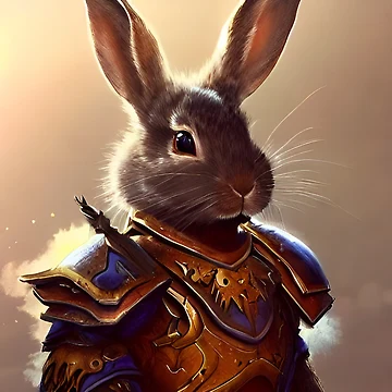 Artwork thumbnail, AI Generated Art, War Rabbit by RabbitHoleMI