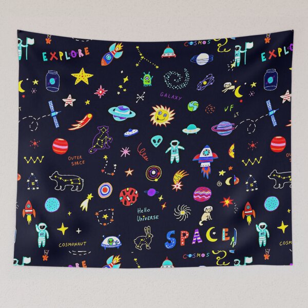 Item preview, Trippy space exploration pattern - cute space lover design  designed and sold by Theleochick.