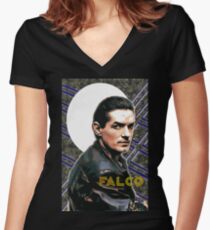 Falco Art Deco-Style Women's Fitted V-Neck T-Shirt