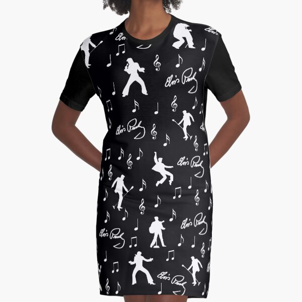 Elvis Presley pattern Graphic T-Shirt Dress