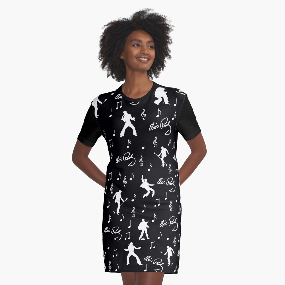 Elvis Presley pattern Graphic T-Shirt Dress