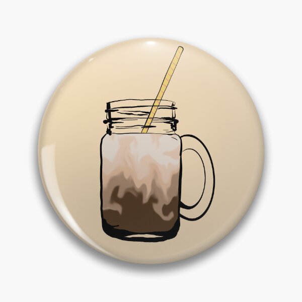 Item preview, Iced coffee swirl in a glas jar with a straw  designed and sold by Malva-and-Co.