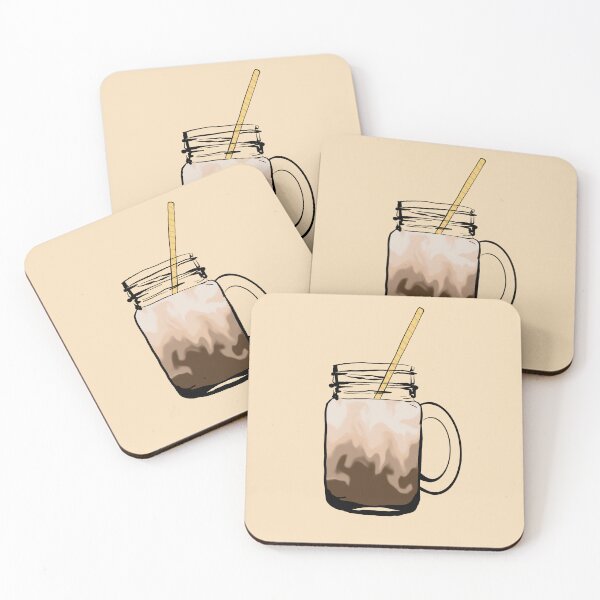 Item preview, Iced coffee swirl in a glas jar with a straw  designed and sold by Malva-and-Co.