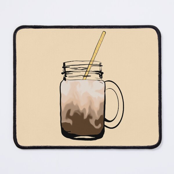 Item preview, Iced coffee swirl in a glas jar with a straw  designed and sold by Malva-and-Co.