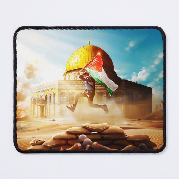 Item preview, Boy running with Palestine flag designed and sold by ALF-Media.