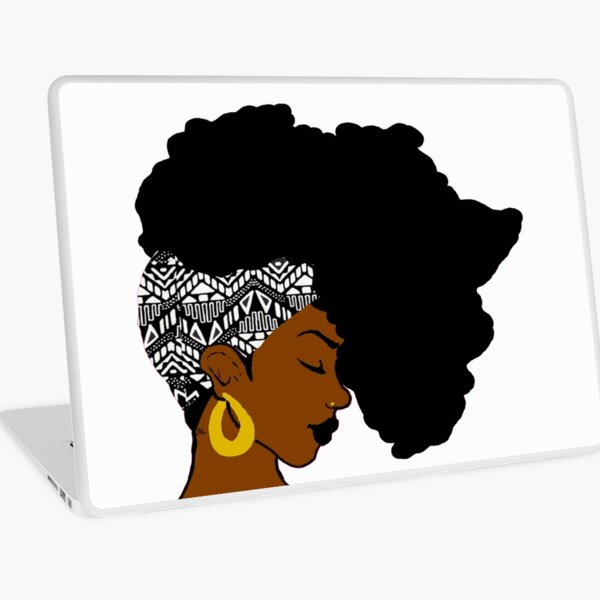 Fro African B&W Laptop Skin