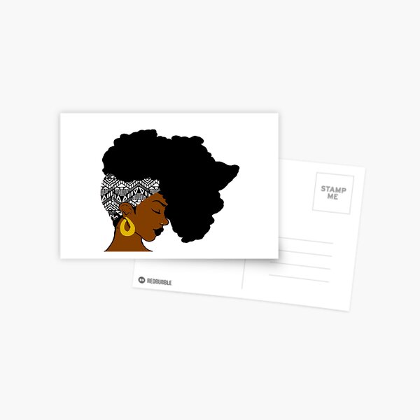 Fro African B&W Postcard