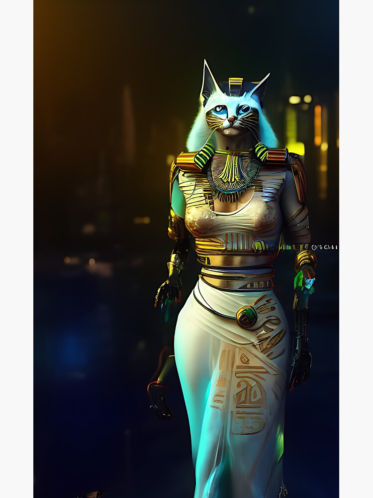 "Egyptian cat goddess Bastet " Sticker for Sale by StelaRoxana Redbubble