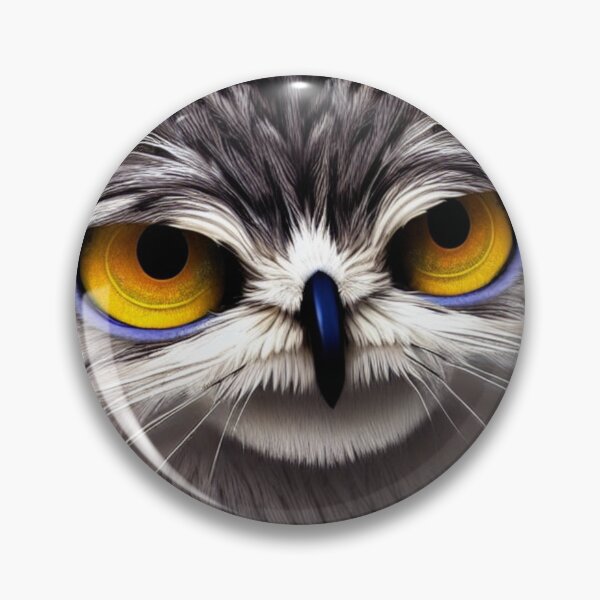 Item preview, Super Grumpy Hybrid Grey Fluffy Owl designed and sold by Cawaiico.