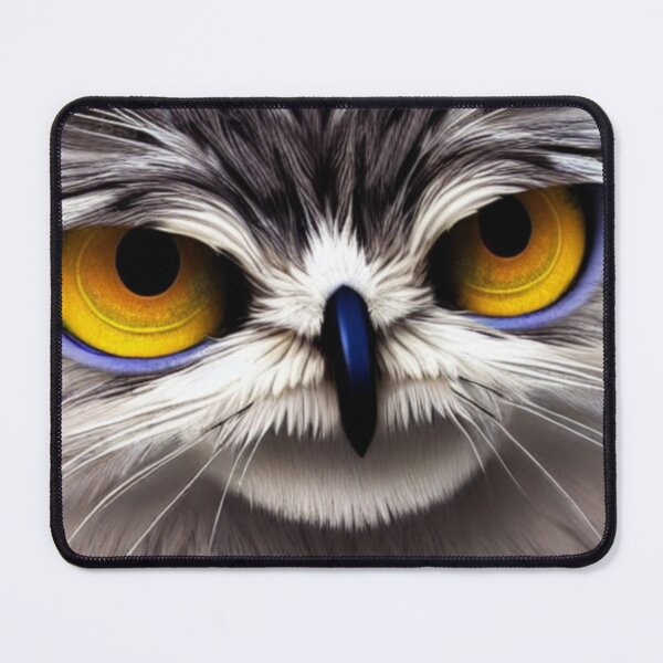 Item preview, Super Grumpy Hybrid Grey Fluffy Owl designed and sold by Cawaiico.