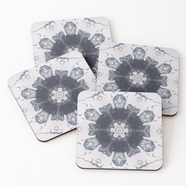 Item preview, 4420 - Monochrome Gothic Ink Kaleidoscope Design designed and sold by 44scarab.