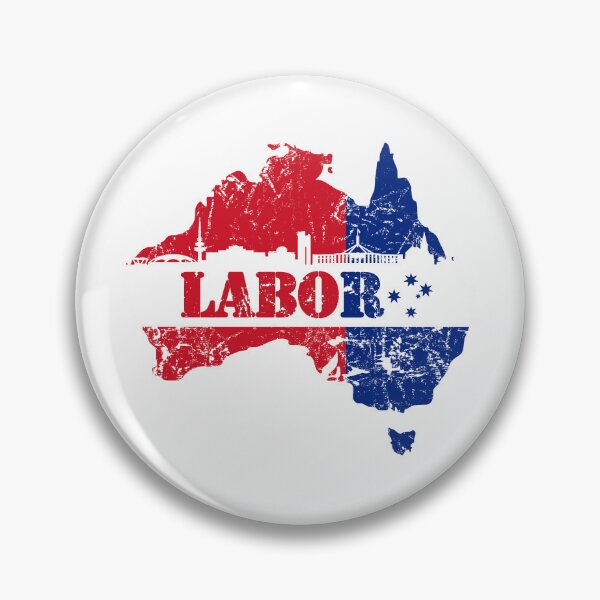 Item preview, Labor Party with Canberra Skyline and Australian Map designed and sold by Manoroma.