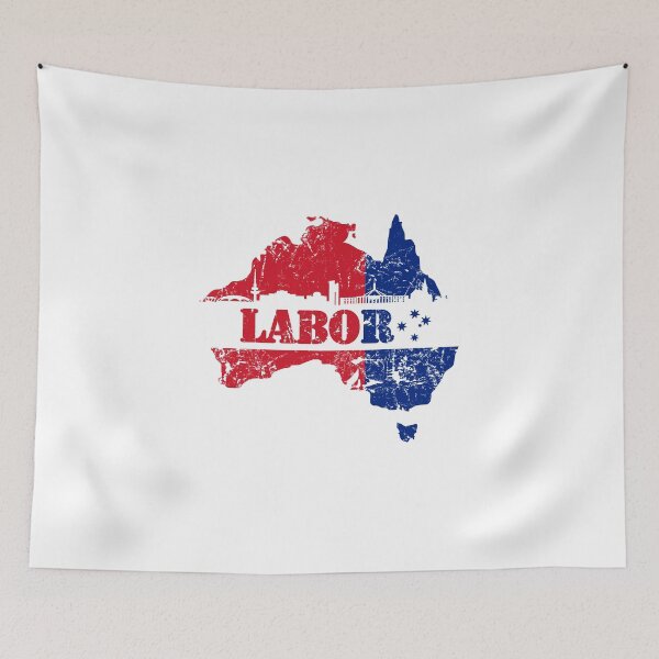 Item preview, Labor Party with Canberra Skyline and Australian Map designed and sold by Manoroma.