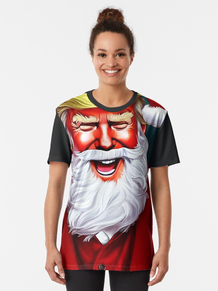 Donald Trump Christmas T Shirt Funny MAGA santa hat gift tee 