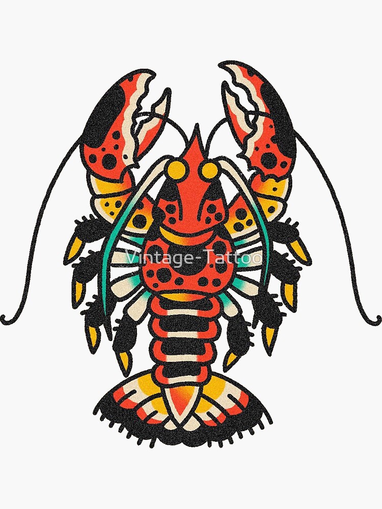 "Japanese Lobster" Sticker for Sale by VintageTattoo Redbubble