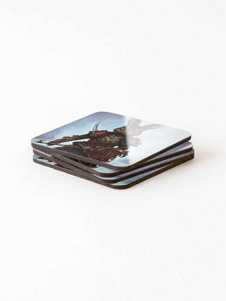 Thumbnail 4 of 5, Coasters (Set of 4), AI Generated Art, War Rabbit designed and sold by RabbitHoleMI.