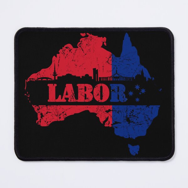 Item preview, Labor Party with Canberra Skyline and Australian Map in Black designed and sold by Manoroma.