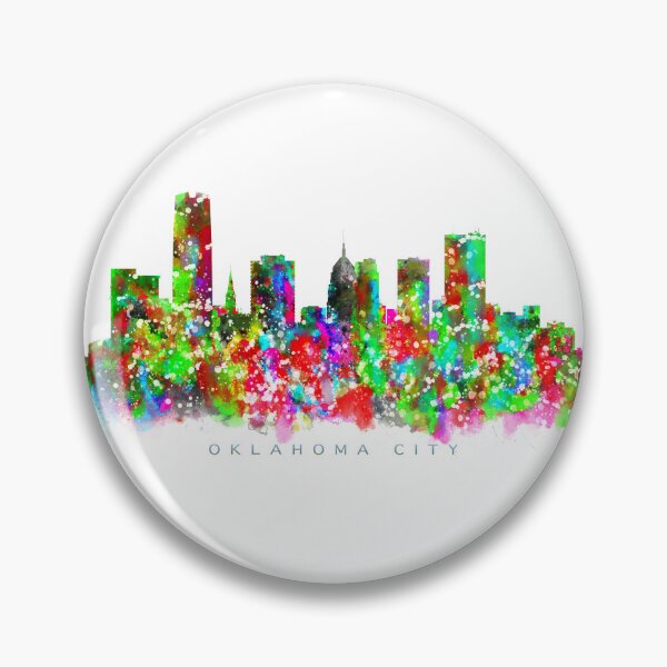 Item preview, Oklahoma City, Oklahoma Skyline Watercolor Painting designed and sold by InkistPrints.
