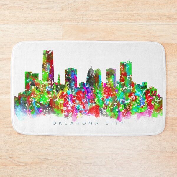 Artikelvorschau, Oklahoma City, Oklahoma Skyline Watercolor Painting entworfen und verkauft von InkistPrints.