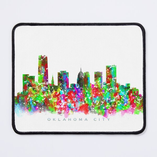 Item preview, Oklahoma City, Oklahoma Skyline Watercolor Painting designed and sold by InkistPrints.