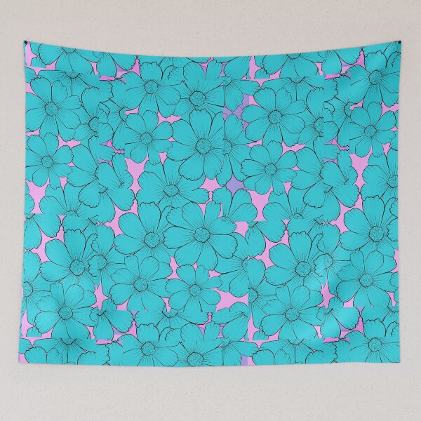 Item preview, blue pink flowers  designed and sold by Igmir.