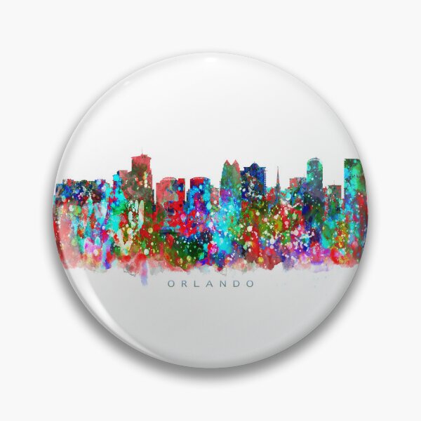 Item preview, Orlando, Florida Skyline Watercolor Painting designed and sold by InkistPrints.