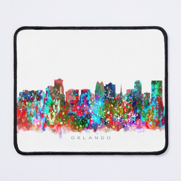 Item preview, Orlando, Florida Skyline Watercolor Painting designed and sold by InkistPrints.