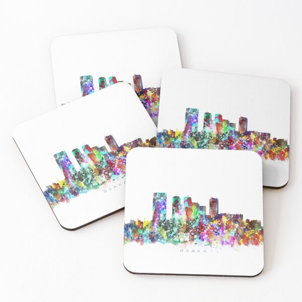 Item preview, Osaka, Japan Skyline Watercolor Painting designed and sold by InkistPrints.